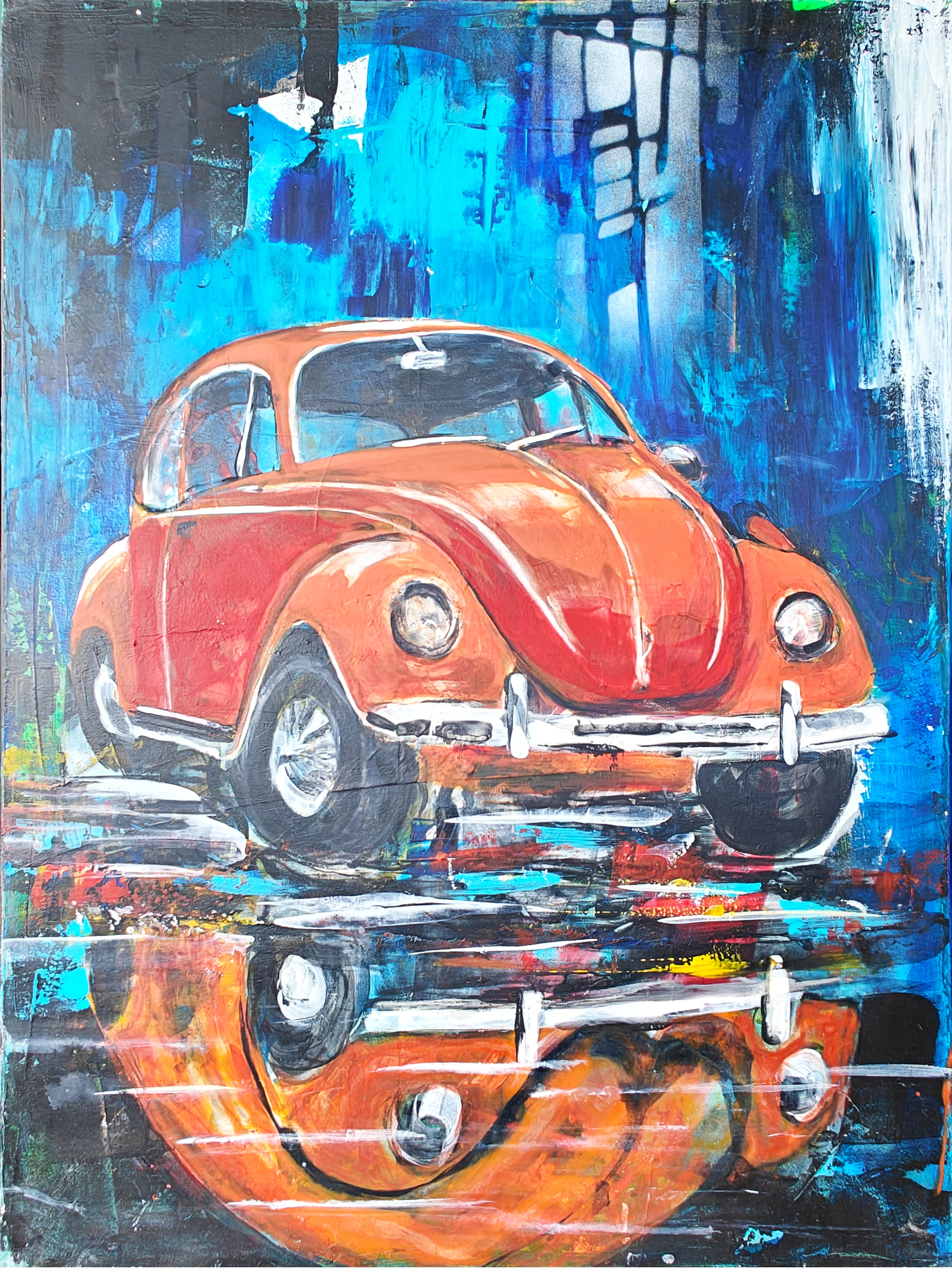 Der Käfer im Regenspiegel