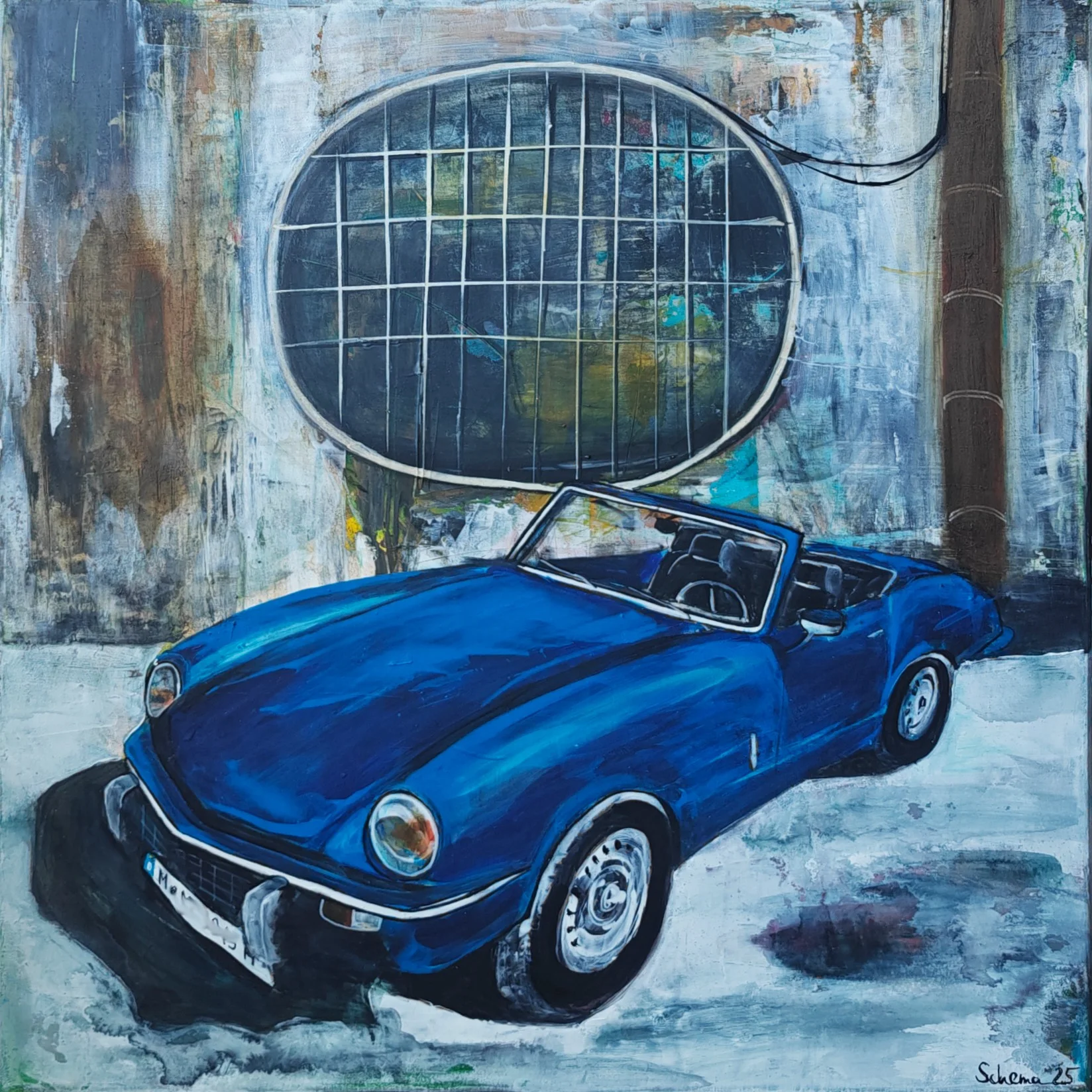 Triumph als Geschenk - Auto Gemälde von Marlis Schedler